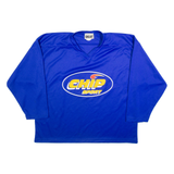 OKAY SPORT Hockey Mens Jersey Blue Long Sleeve USA V-Neck 2XL