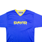 DAVID ATHLETICS Mens T-Shirt Blue V-Neck L