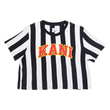 KARL KANI Striped Cropped Womens T-Shirt Black L