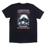 Skull Mens Biker T-Shirt Black L