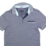 TED BAKER Mens Polo Shirt Blue Diamond S