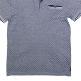 TED BAKER Mens Polo Shirt Blue Diamond S