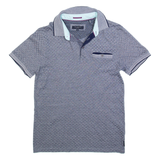 TED BAKER Mens Polo Shirt Blue Diamond S