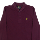 LYLE & SCOTT Mens Polo Shirt Red Long Sleeve L