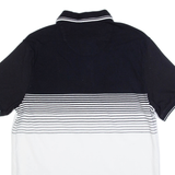 DKNY Mens Polo Shirt Black Striped M