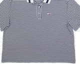 TOMMY HILFIGER Cropped Mens Polo Shirt Blue Striped XL