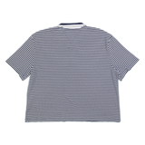 TOMMY HILFIGER Cropped Mens Polo Shirt Blue Striped XL