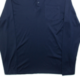 REISS Mens Polo Shirt Blue Long Sleeve L