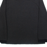 LACOSTE Mens Polo Shirt Black Striped Long Sleeve L