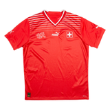 PUMA Switzerland Football Shirt Mens Jersey Red V-Neck L