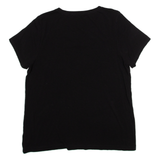 CALVIN KLEIN Womens T-Shirt Black V-Neck L