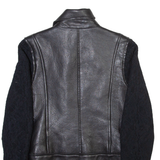GUESS Womens Biker Jacket Black Leather XS