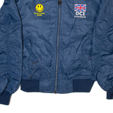 Mens Flight Jacket Blue 80s L