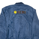 Mens Flight Jacket Blue 80s L