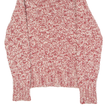 TIMBERLAND Womens Jumper Red Roll Neck Chunky Knit Wool S