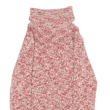 TIMBERLAND Womens Jumper Red Roll Neck Chunky Knit Wool S