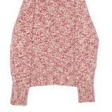 TIMBERLAND Womens Jumper Red Roll Neck Chunky Knit Wool S