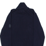 TOMMY HILFIGER TH FLEX Mens Patterned Jumper Blue Striped 1/4 Zip Tight Knit 2XL