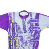 Cycling Mens T-Shirt Purple 1/4 Zip S