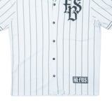 FB SISTER Striped Womens Jersey White V-Neck S