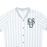 FB SISTER Striped Womens Jersey White V-Neck S