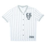 FB SISTER Striped Womens Jersey White V-Neck S