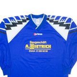 RIMA Mens Football Shirt Jersey Blue Long Sleeve V-Neck XL