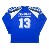 RIMA Mens Football Shirt Jersey Blue Long Sleeve V-Neck XL