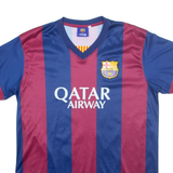 FC Barcelona Mens Football Shirt Jersey Blue V-Neck S