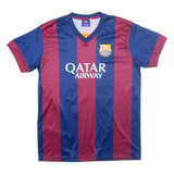 FC Barcelona Mens Football Shirt Jersey Blue V-Neck S