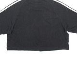 ADIDAS Cropped Womens T-Shirt Black UK 12