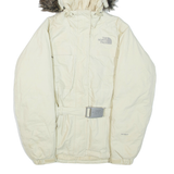 THE NORTH FACE Womens Puffer Jacket Cream Nylon Hooded S