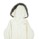 THE NORTH FACE Womens Puffer Jacket Cream Nylon Hooded S