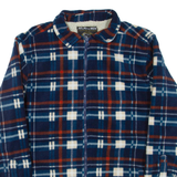 ATLAS Mens Fleece Jacket Blue Check L