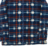 ATLAS Mens Fleece Jacket Blue Check L