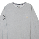 CARHARTT Relaxed Mens T-Shirt Grey Long Sleeve L