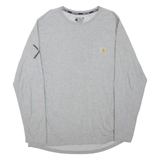 CARHARTT Relaxed Mens T-Shirt Grey Long Sleeve L
