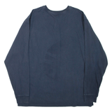 CARHARTT Loose Fit Mens T-Shirt Blue Long Sleeve Button Neck XL