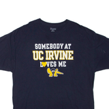 CHAMPION Somebody At UC Irvine Loves Me Mens T-Shirt Blue USA 2XL