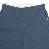 DICKIES Mens Workwear Shorts Blue Relaxed Striped 2XL W40