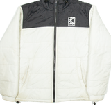 KARL KANI Mens Puffer Coat White Hooded M