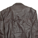 MADDOX Mens Biker Jacket Brown Leather L