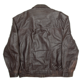 MADDOX Mens Biker Jacket Brown Leather L