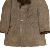 Mens Trench Jacket Brown Leather M