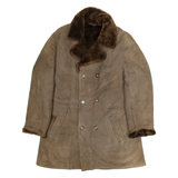 Mens Trench Jacket Brown Leather M