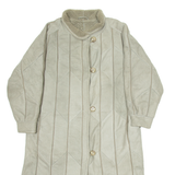 Womens Trench Jacket Grey Leather M