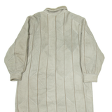 Womens Trench Jacket Grey Leather M