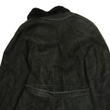 Womens Overcoat Jacket Black Leather M