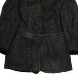 Womens Overcoat Jacket Black Leather M