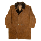 GIZMOS Womens Overcoat Jacket Brown Leather L